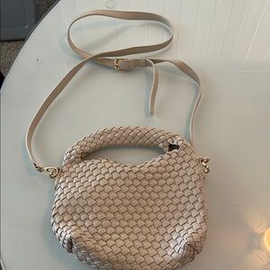 Elegant Cream Woven Handbag